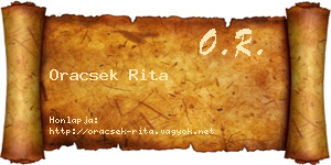 Oracsek Rita névjegykártya